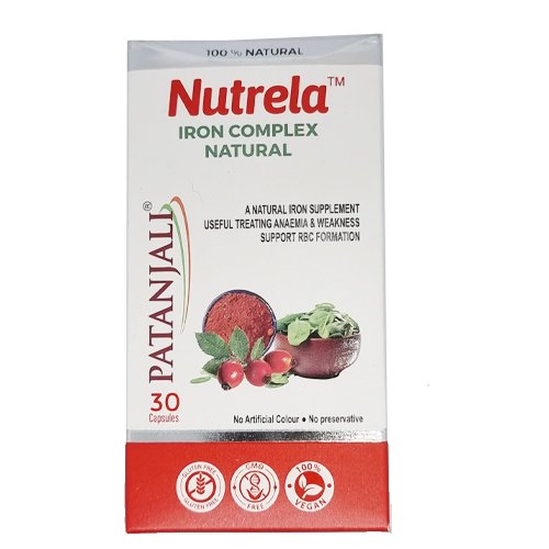 Patanjali Iron Complex Natural 30 capsules Ayurveda products.