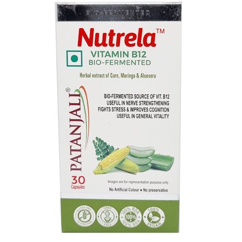 Patanjali Nutrela Vitamin B12 Bio-Fermented 30 Capsules