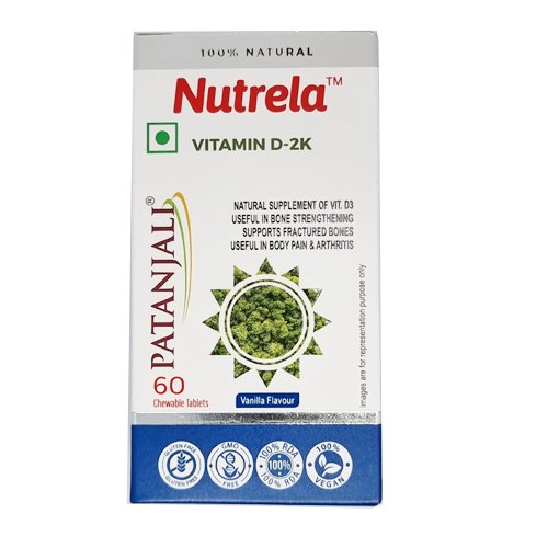 Patanjali Nutrela Vitamin D-2K 60 Tab- Ayurveda products.