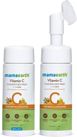 Mamaearth Vitamin C & Turmeric Face wash with Refill combo pack