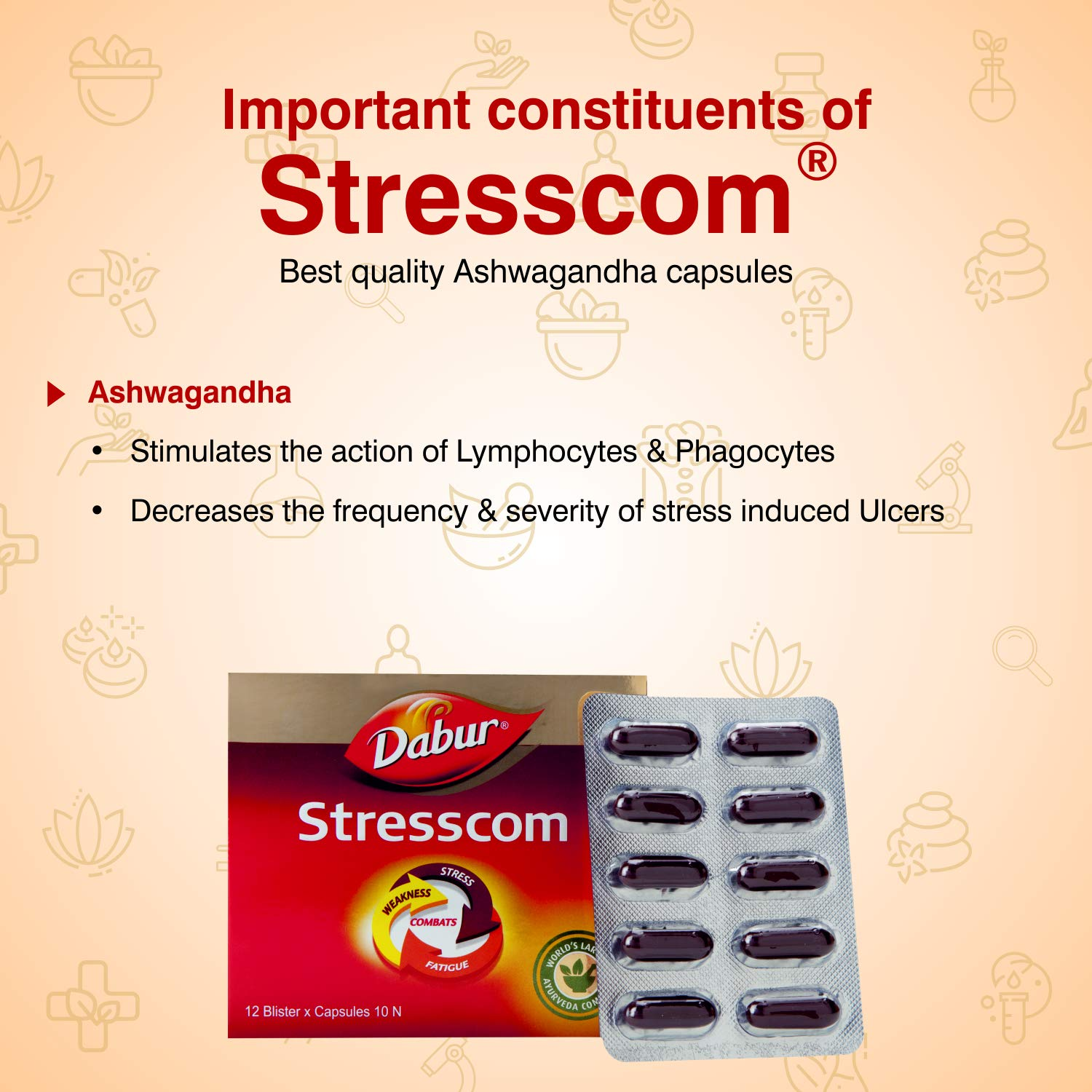 dabur stresscom 120 capsules